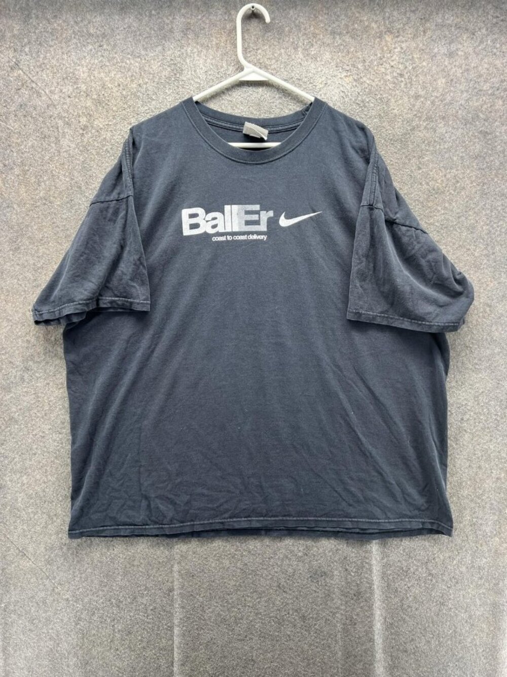 Nike Shirt Mens 2XL Gray Baller Coast To Coast Graphic Tee Crewneck Logo